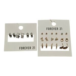 Forever 21 lot of pierced Earrings Silver and Gold Toned Everyday Wear